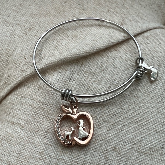 Disney Poison Apple Snow White silvertone  rose gold tone bracelet bangle - Picture 2 of 6